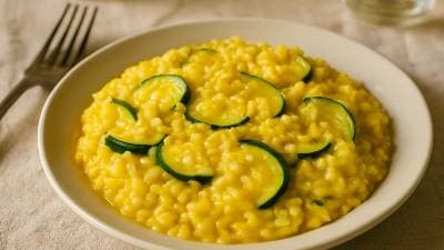 Risotto de Abobrinha com Açafrão