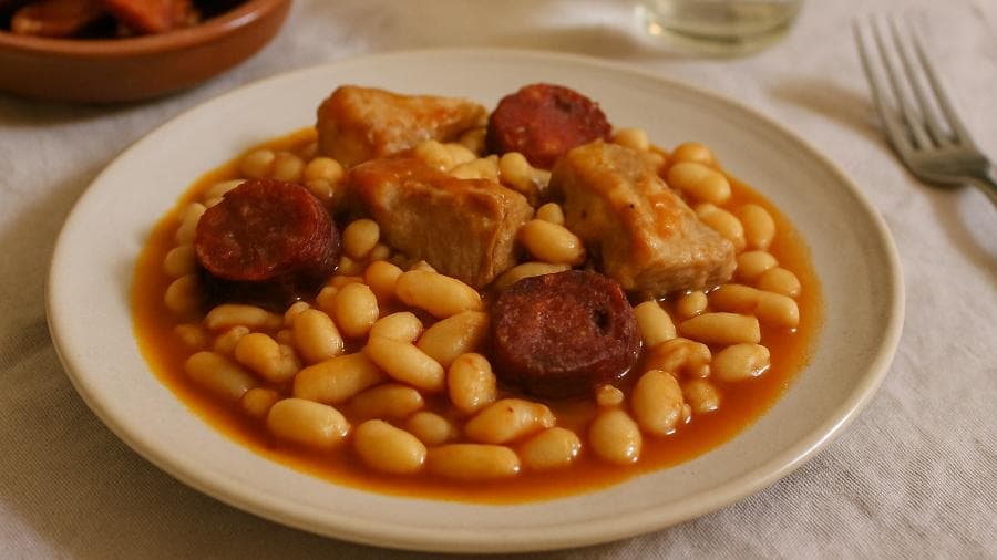 Chouriço com Feijão e Porco