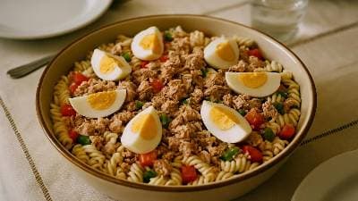 Salada de Massa, Atum e Ovos da Tia Lourdes