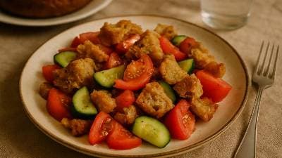 Salada do António do Alentejo com Broa Crocante