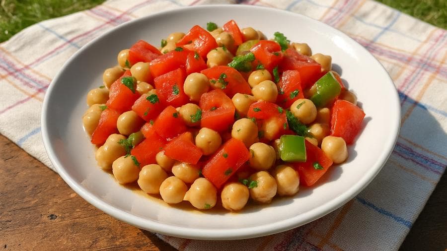 Salada de grão-de-bico da Leonor