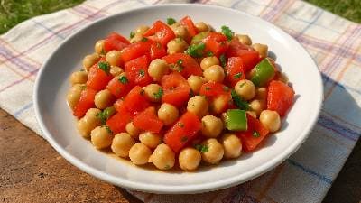 Salada de grão-de-bico da Leonor