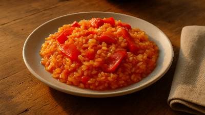 Arroz de tomate e pimento da mãe Joana