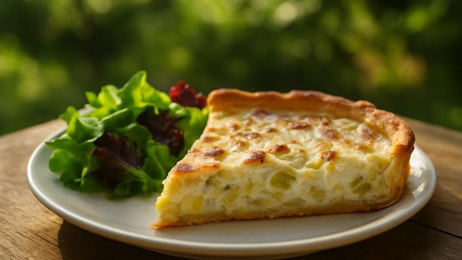 Quiche de alho francês da Senhora Maria