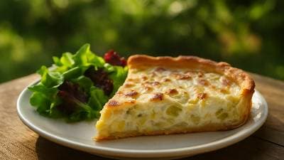 Quiche de alho francês da Senhora Maria