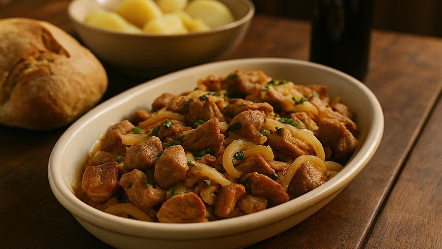 Carne de porco à Gomes de Sá do Zé Manel