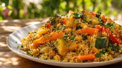 Couscous de Legumes com Especiarias Moroccan