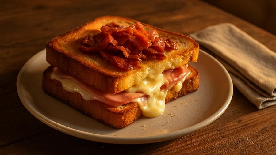 Tosta de Fiambre e Queijo com Bacon