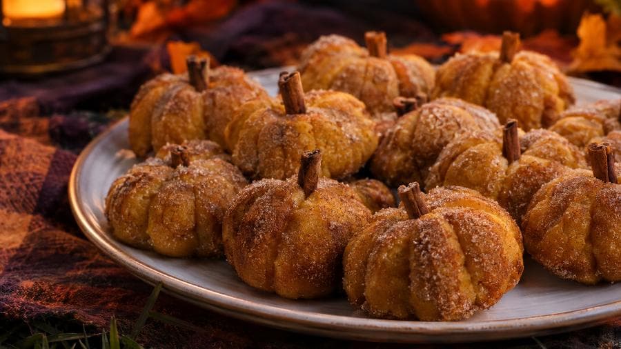 Bolinhos de Batata-Doce em Forma de Abóbora