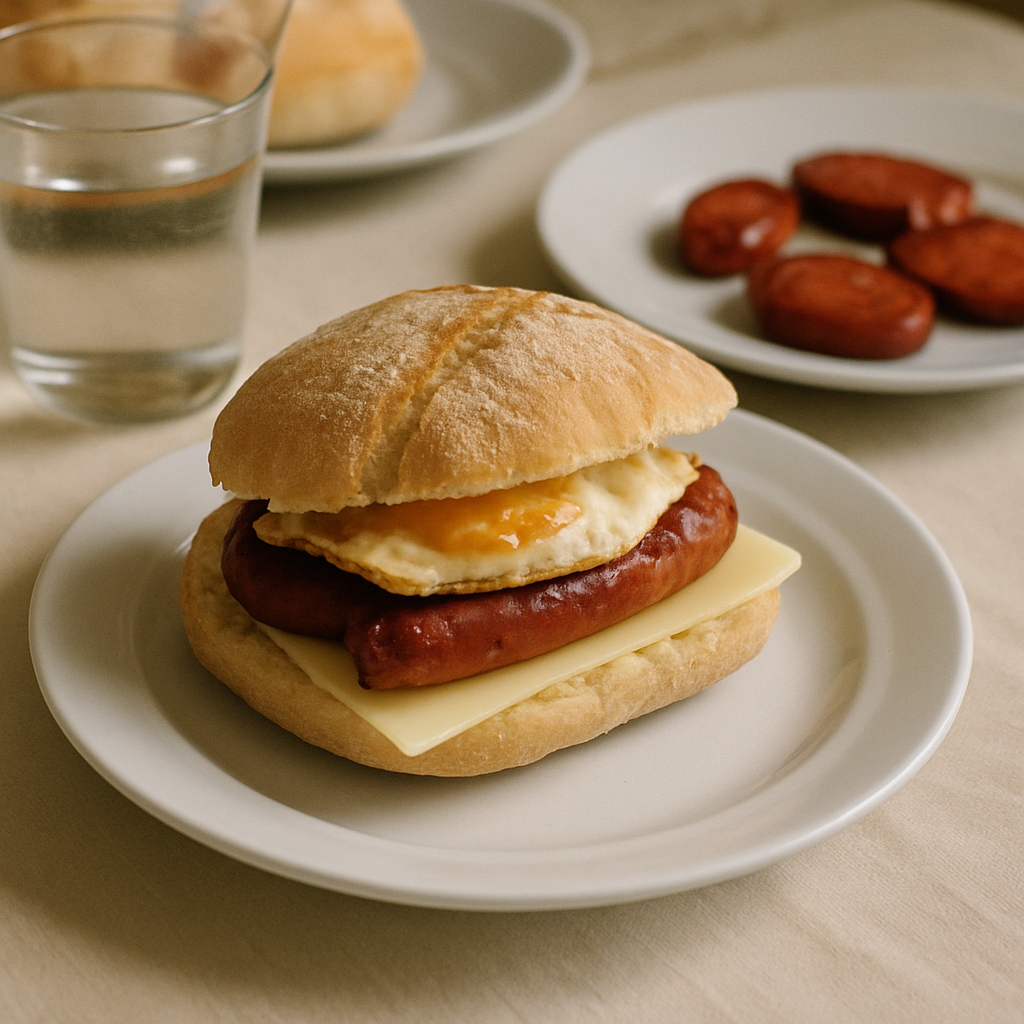Sandes de Queijo, Linguiça e Ovo