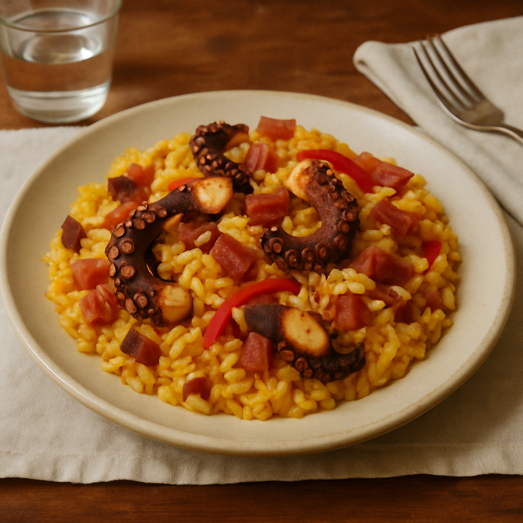 Arroz de Polvo com Açafrão e Presunto