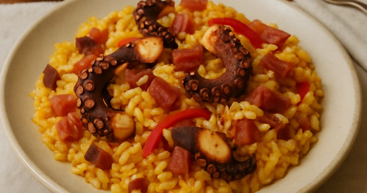 Arroz de Polvo com Açafrão e Presunto